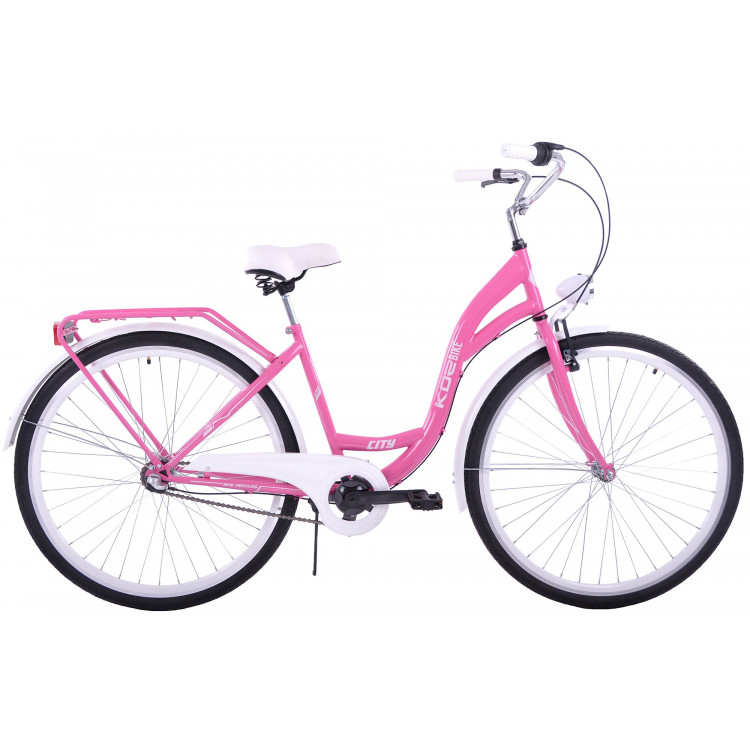 Mestský bicykel 28" Kozbike K4 3 prevodový Ružový